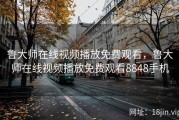 鲁大师在线视频播放免费观看，鲁大师在线视频播放免费观看8848手机